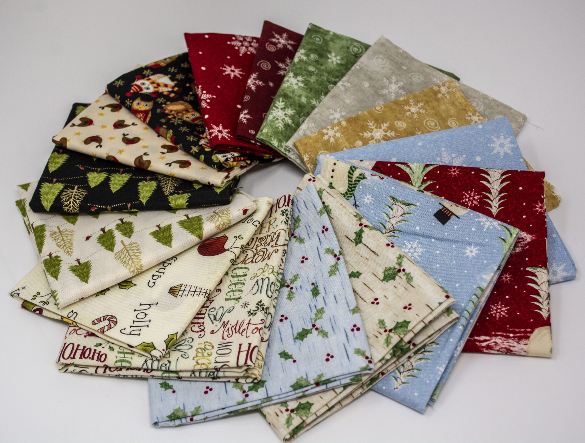 Christmas fabrics from blank quilting and makower