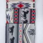 elizabeth studios grey horse bison and native american design