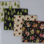 makower christmas fabric owls christmas trees robin